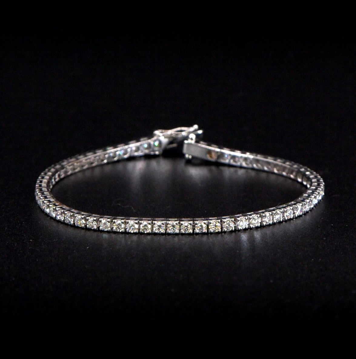 Bracciale tennis griffe oro bianco 18kt 4.00ct F VVS