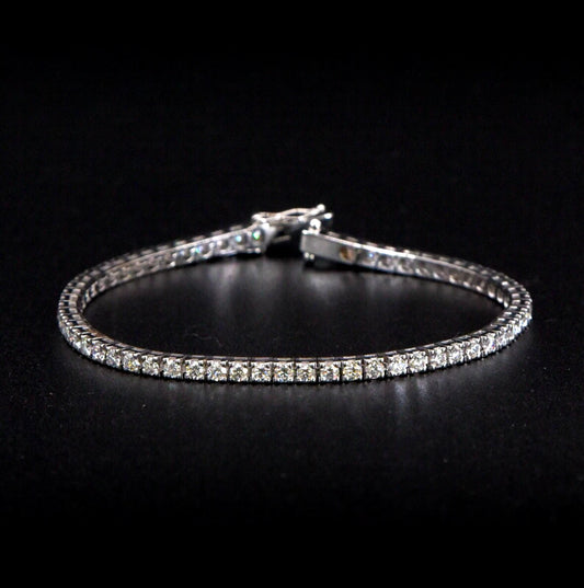 Bracciale tennis griffe oro bianco 18kt 4.00ct F VVS