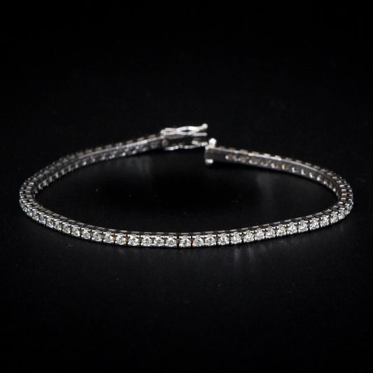 Bracciale tennis griffe oro bianco 18kt 2.60ct F VVS