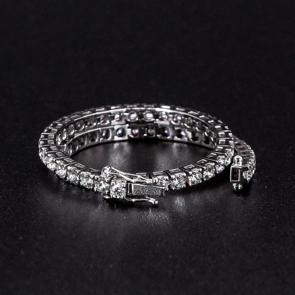 Bracciale tennis griffe oro bianco 18kt 5.00ct F VVS