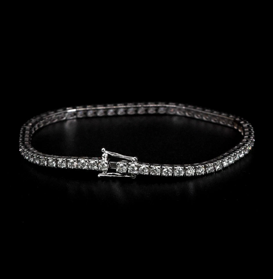 Bracciale tennis griffe oro bianco 18kt 4.00ct F VVS