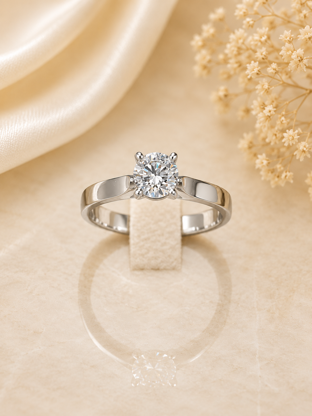 Anello ring solitario diamante 0.70ct G SI1 oro bianco 18kt white gold