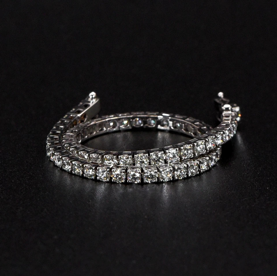 Bracciale tennis griffe oro bianco 18kt 5.00ct F VVS