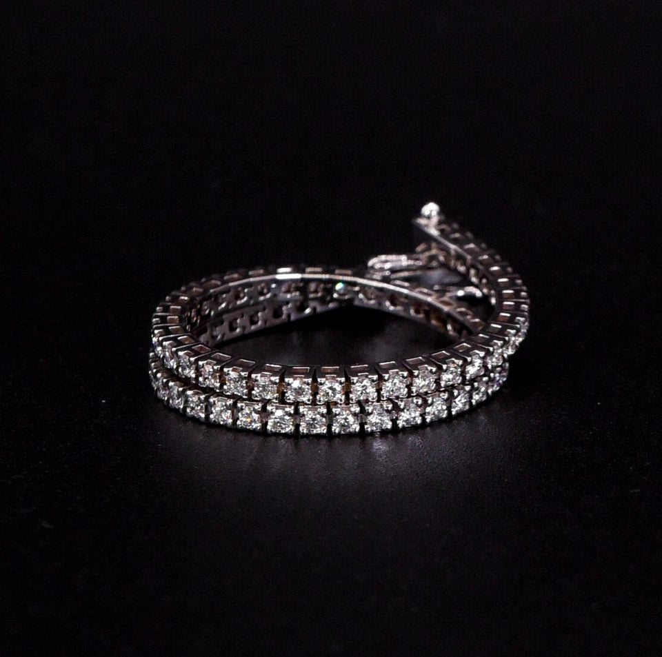 Bracciale tennis griffe oro bianco 18kt 2.60ct F VVS