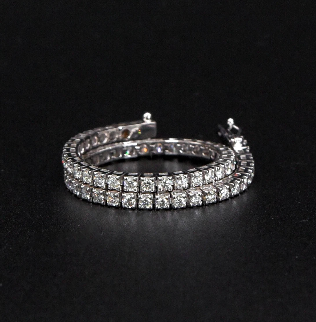 Bracciale tennis griffe oro bianco 18kt 4.00ct F VVS