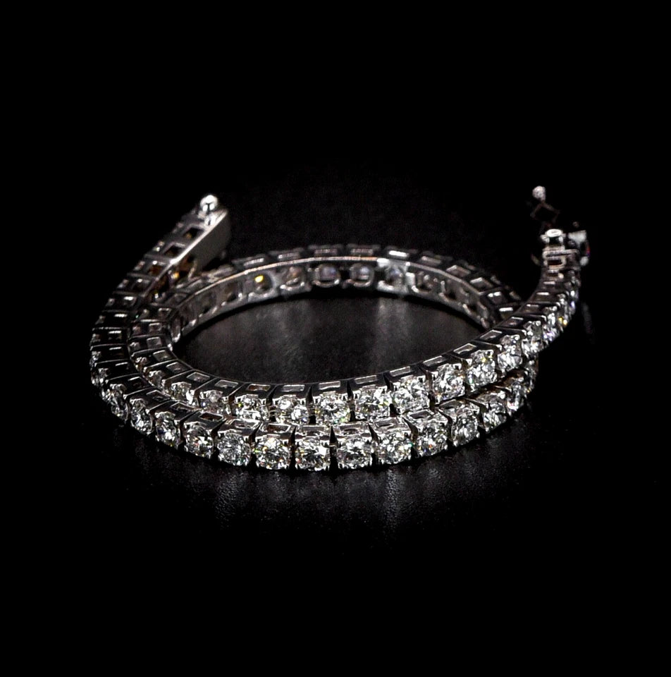 Bracciale tennis griffe oro bianco 18kt 5.00ct F VVS