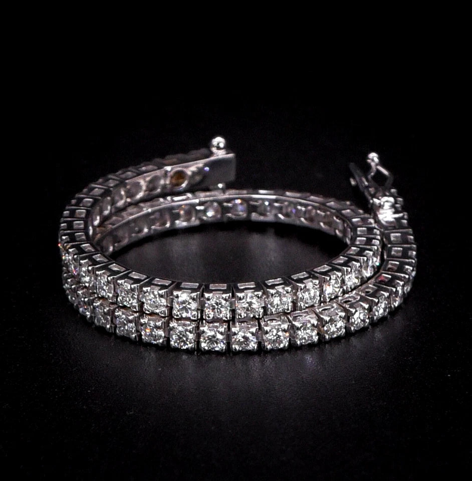 Bracciale tennis griffe oro bianco 18kt 4.00ct F VVS
