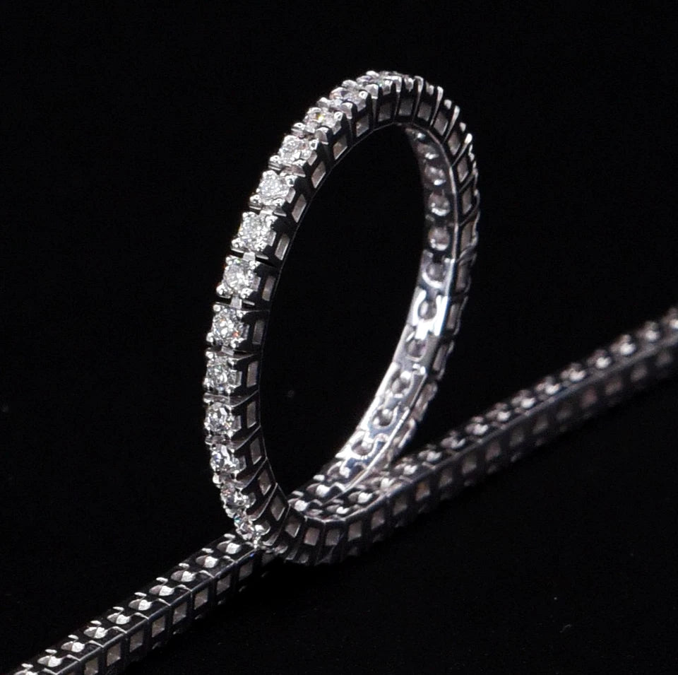 Bracciale tennis griffe oro bianco 18kt 2.60ct F VVS