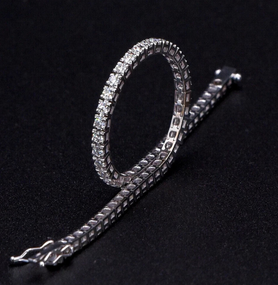 Bracciale tennis griffe oro bianco 18kt 4.00ct F VVS