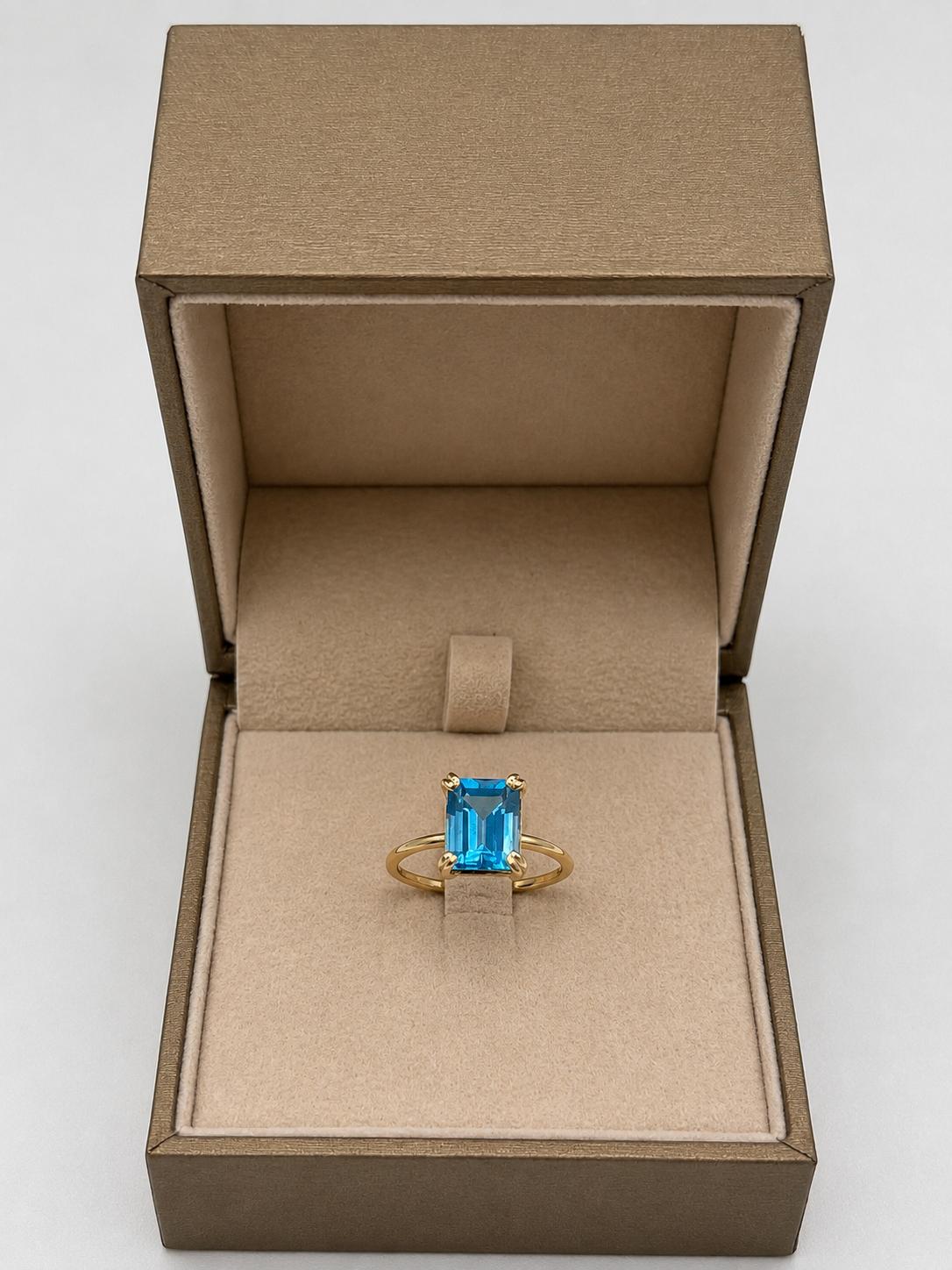 Anello oro giallo 18kt 2,70 gr. e Topazio London 1,70 ct.