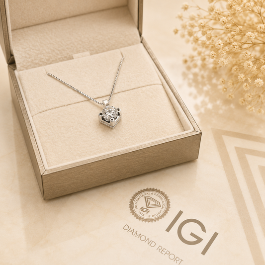 Collana necklace punto luce diamante 0,70ct G SI1 oro bianco 18kt white gold