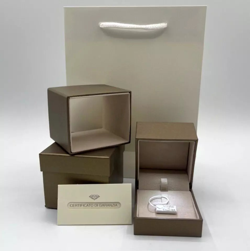 Valentino solitaire ring diamond 0.60ct G VS2 half pavé 18kt white gold