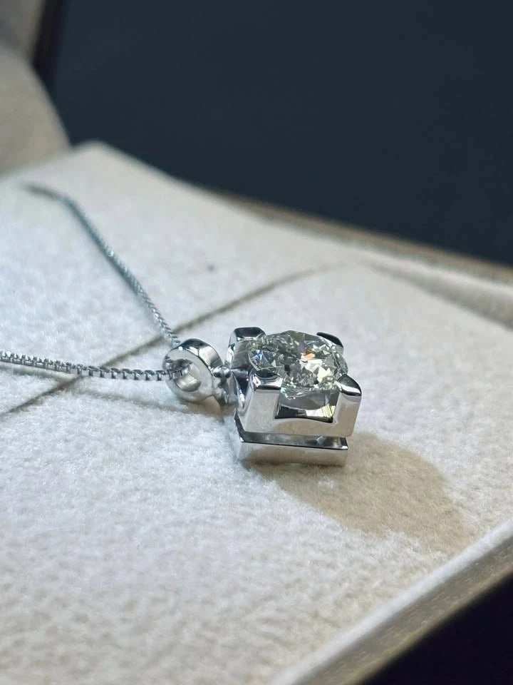 Collana necklace punto luce diamante 0,70ct G SI1 oro bianco 18kt white gold