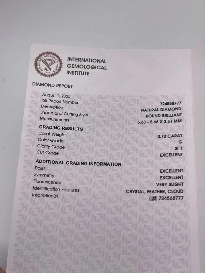 Valentino solitaire ring diamond 0.60ct G VS2 half pavé 18kt white gold