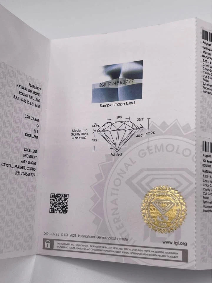 Valentino solitaire ring diamond 0.60ct G VS2 half pavé 18kt white gold