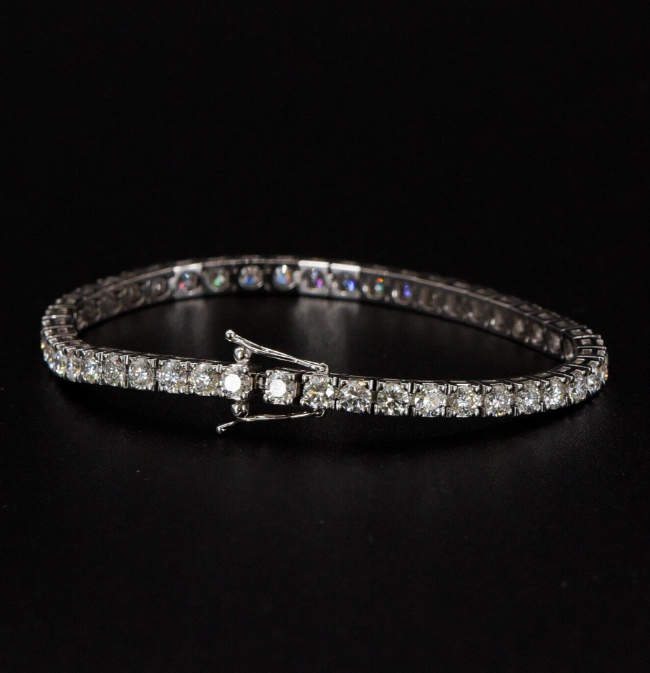 Bracciale tennis griffe oro bianco 18kt 7.78ct F VVS