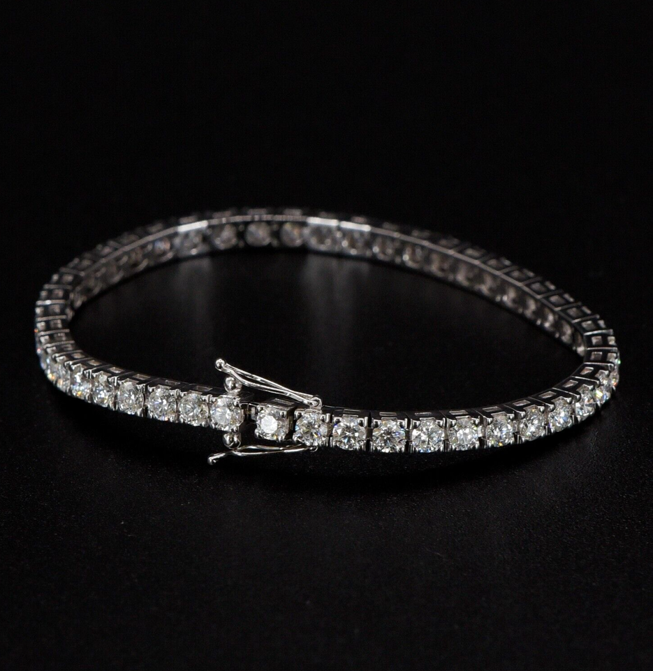 Bracciale tennis griffe oro bianco 18kt 7.78ct F VVS