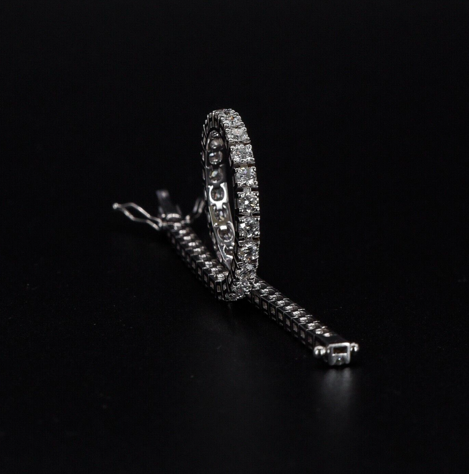 Bracciale tennis griffe oro bianco 18kt 7.78ct F VVS