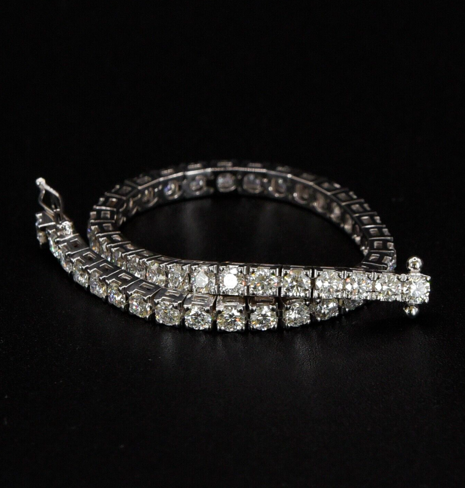Bracciale tennis griffe oro bianco 18kt 7.78ct F VVS