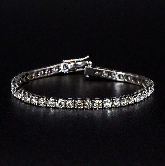 Bracciale tennis griffe oro bianco 18kt 7.78ct F VVS